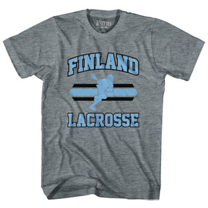 Finland 90's Lacrosse Team Tri-Blend Youth T-shirt - Athletic Grey