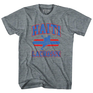 Haiti 90's Lacrosse Team Tri-Blend Adult T-shirt - Athletic Grey