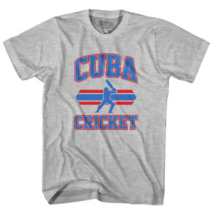 Cuba 90's Cricket Team Cotton Adult T-Shirt - Grey Heather Cuba 90's Cricket Team Cotton Adult T-Shirt - Grey Heather