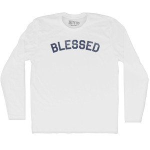 Blessed Adult Cotton Long Sleeve T-shirt - White
