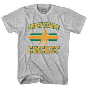 Ivory Coast 90's Cricket Team Cotton Adult T-Shirt - Grey Heather Ivory Coast 90's Cricket Team Cotton Adult T-Shirt - Grey Heather