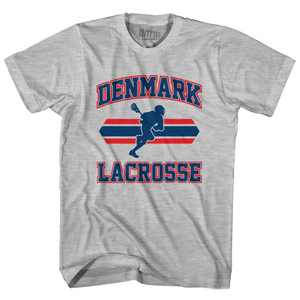 Denmark Republic 90's Lacrosse Team Cotton Adult T-Shirt - Grey Heather Denmark Republic 90's Lacrosse Team Cotton Adult T-Shirt - Grey Heather