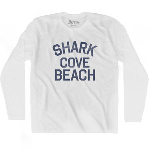 Guam Shark Cove Beach Adult Cotton Long Sleeve Vintage T-shirt - White