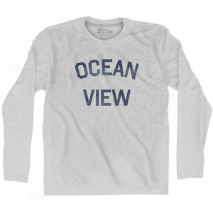 Virginia Ocean View Adult Cotton Long Sleeve Vintage T-Shirt - Grey Heather