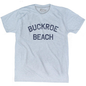 Virginia Buckroe Beach Adult Tri-Blend Vintage T-Shirt - Athletic White Virginia Buckroe Beach Adult Tri-Blend Vintage T-Shirt - Athletic White