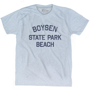 Wyoming Boysen State Park Beach Adult Tri-Blend Vintage T-Shirt - Athletic White