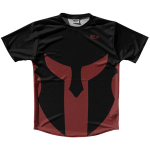 Spartan Running Shirt Track Cross Made In USA - Black And Red Maroon Spartan Running Shirt Track Cross Made In USA - Black And Red Maroon