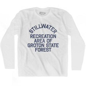 Vermont Stillwater Recreation Area of Groton State Forest Adult Cotton Long Sleeve Vintage T-shirt - White