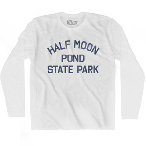 Vermont Half Moon Pond State Park Adult Cotton Long Sleeve Vintage T-shirt - White