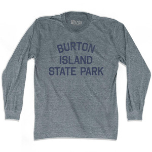 Vermont Burton Island State Park Adult Tri-Blend Long Sleeve Vintage T-shirt - Athletic Grey