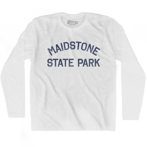 Vermont Maidstone State Park Adult Cotton Long Sleeve Vintage T-shirt - White