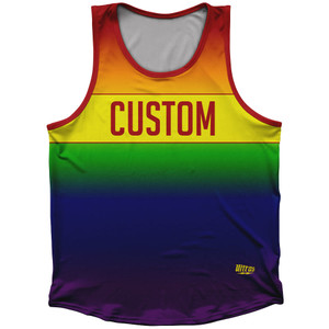 Rainbow Ombre Finsh Line Athletic Sport Tank Top Made In USA - Rainbow Rainbow Ombre Finsh Line Athletic Sport Tank Top Made In USA - Rainbow