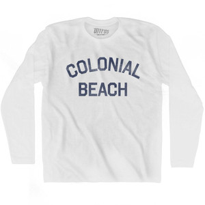 Virginia Colonial Beach Adult Cotton Long Sleeve Vintage T-shirt - White