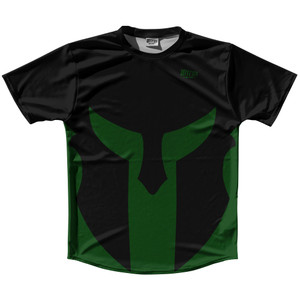 Spartan Running Shirt Track Cross Made In USA - Black And Green Forest Spartan Running Shirt Track Cross Made In USA - Black And Green Forest