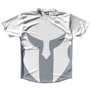 Spartan Running Shirt Track Cross Made In USA - White And Grey Dark Spartan Running Shirt Track Cross Made In USA - White And Grey Dark
