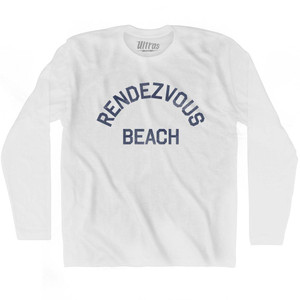 Utah Rendezvous Beach Adult Cotton Long Sleeve Vintage T-shirt - White Utah Rendezvous Beach Adult Cotton Long Sleeve Vintage T-shirt - White