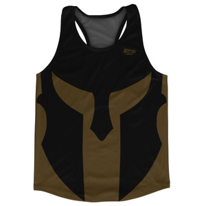 Spartan Running Track Tops Made In USA - Black And Brown Dark