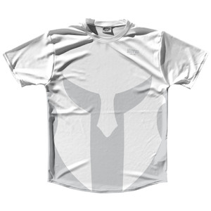 Spartan Running Shirt Track Cross Made In USA - White And Grey Medium Spartan Running Shirt Track Cross Made In USA - White And Grey Medium