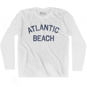 South Carolina Atlantic Beach Adult Cotton Long Sleeve Vintage T-shirt - White South Carolina Atlantic Beach Adult Cotton Long Sleeve Vintage T-shirt - White