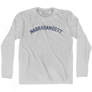 Rhode Island Narragansett Adult Cotton Long Sleeve Vintage T-Shirt - Grey Heather Rhode Island Narragansett Adult Cotton Long Sleeve Vintage T-Shirt - Grey Heather