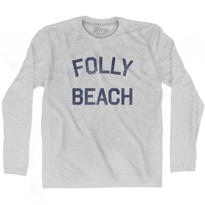 South Carolina Folly Beach Adult Cotton Long Sleeve Vintage T-Shirt - Grey Heather South Carolina Folly Beach Adult Cotton Long Sleeve Vintage T-Shirt - Grey Heather
