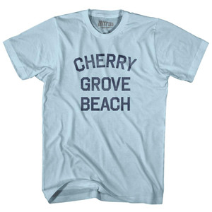 South Carolina Cherry Grove Beach Adult Cotton Vintage T-Shirt - Light Blue