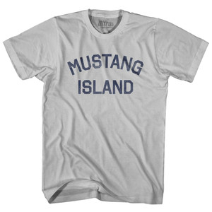 Texas Mustang Island Adult Cotton Vintage T-Shirt - Cool Grey