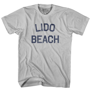 New York Lido Beach Adult Cotton Vintage T-Shirt - Cool Grey