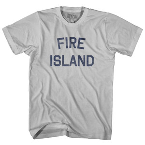 New York Fire Island Adult Cotton Vintage T-Shirt - Cool Grey