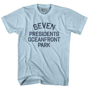 New Jersey Seven Presidents Oceanfront Park Adult Cotton Vintage T-Shirt - Light Blue New Jersey Seven Presidents Oceanfront Park Adult Cotton Vintage T-Shirt - Light Blue