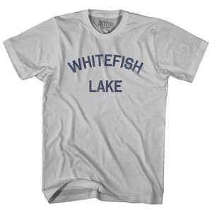 Montana Whitefish Lake Adult Cotton Vintage T-Shirt - Cool Grey
