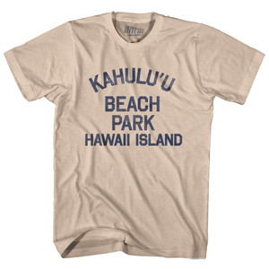 Hawaii Kahulu'u Beach Park Hawaii Island Adult Cotton Vintage T-Shirt - Creme Hawaii Kahulu'u Beach Park Hawaii Island Adult Cotton Vintage T-Shirt - Creme