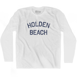 North Carolina Holden Beach Adult Cotton Long Sleeve Vintage T-shirt - White