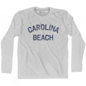 North Carolina Carolina Beach Adult Cotton Long Sleeve Vintage T-Shirt - Grey Heather North Carolina Carolina Beach Adult Cotton Long Sleeve Vintage T-Shirt - Grey Heather