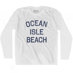 North Carolina Ocean Isle Beach Adult Cotton Long Sleeve Vintage T-shirt - White