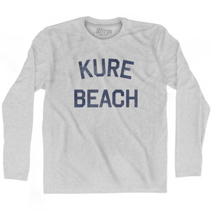 North Carolina Kure Beach Adult Cotton Long Sleeve Vintage T-Shirt - Grey Heather North Carolina Kure Beach Adult Cotton Long Sleeve Vintage T-Shirt - Grey Heather