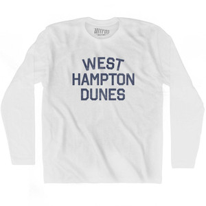 New York West Hampton Dunes Adult Cotton Long Sleeve Vintage T-shirt - White