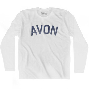 North Carolina Avon Adult Cotton Long Sleeve Vintage T-shirt - White North Carolina Avon Adult Cotton Long Sleeve Vintage T-shirt - White