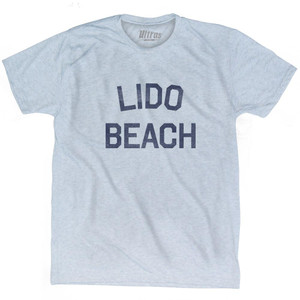 New York Lido Beach Adult Tri-Blend Vintage T-Shirt - Athletic White