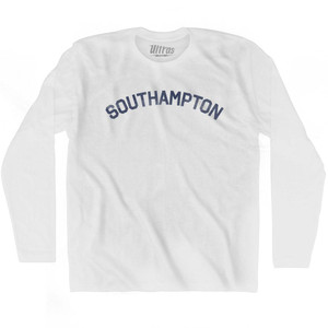 New York Southampton Adult Cotton Long Sleeve Vintage T-shirt - White
