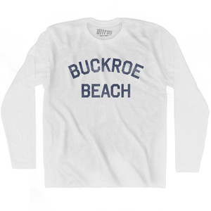 Virginia Buckroe Beach Adult Cotton Vintage T-shirt - White Virginia Buckroe Beach Adult Cotton Vintage T-shirt - White