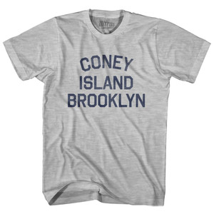 New York Coney Island, Brooklyn Adult Cotton Vintage T-Shirt - Grey Heather