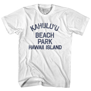 Hawaii Kahulu'u Beach Park Hawaii Island Adult Cotton Vintage T-shirt - White Hawaii Kahulu'u Beach Park Hawaii Island Adult Cotton Vintage T-shirt - White