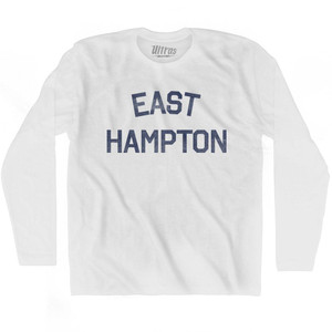 New York East Hampton Adult Cotton Long Sleeve Vintage T-shirt - White