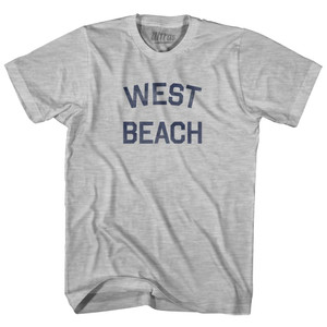 Massachusetts West Beach Adult Cotton Vintage T-Shirt - Grey Heather