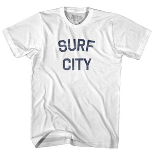 New Jersey Surf City Womens Cotton Junior Cut Vintage T-shirt - White