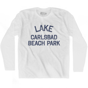 New Mexico Lake Carlsbad Beach Park Adult Cotton Long Sleeve Vintage T-shirt - White New Mexico Lake Carlsbad Beach Park Adult Cotton Long Sleeve Vintage T-shirt - White