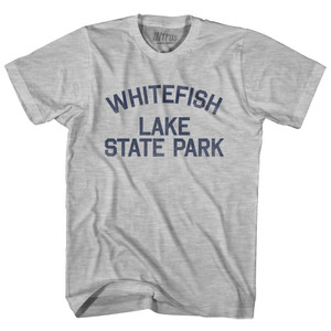 Montana Whitefish Lake State Park Adult Cotton Vintage T-Shirt - Grey Heather