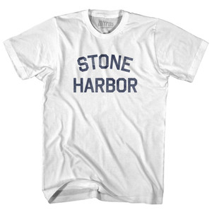 New Jersey Stone Harbor Womens Cotton Junior Cut Vintage T-shirt - White New Jersey Stone Harbor Womens Cotton Junior Cut Vintage T-shirt - White