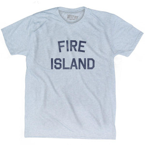 New York Fire Island Adult Tri-Blend Vintage T-Shirt - Athletic White